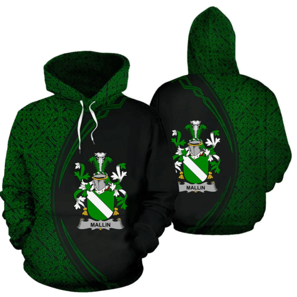 Ireland Hoodie - Mallin or O'Mallan Irish Family Crest Hoodie - Celtic Circle Style