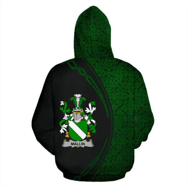 Ireland Hoodie - Mallin or O'Mallan Irish Family Crest Hoodie - Celtic Circle Style - Image 3