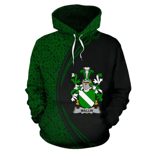 Ireland Hoodie - Mallin or O'Mallan Irish Family Crest Hoodie - Celtic Circle Style - Image 2