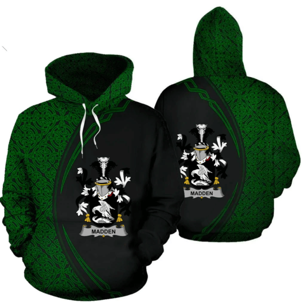 Ireland Hoodie - Madden or O'Madden Irish Family Crest Hoodie - Celtic Circle Style