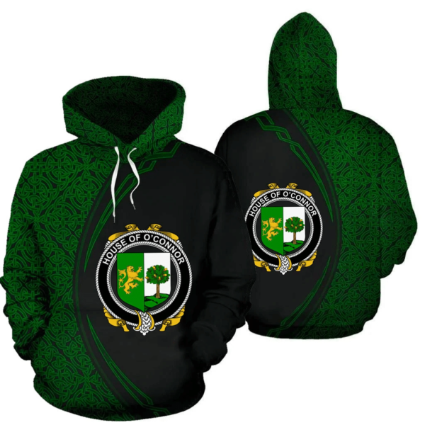 Ireland Hoodie - House of O'CONNOR (Sligo) Irish Family Crest Hoodie - Celtic Circle Style