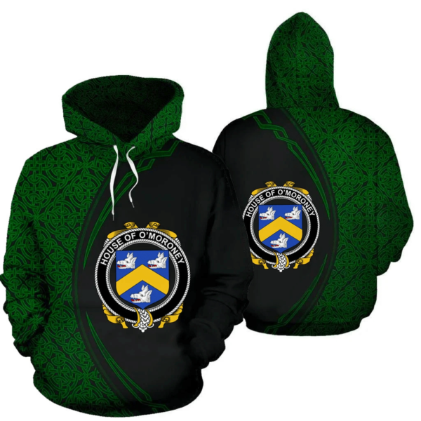 Ireland Hoodie - House of O'MORONEY Irish Family Crest Hoodie - Celtic Circle Style