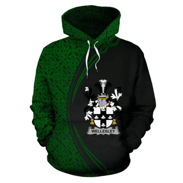 Ireland Hoodie - Wellesley Irish Family Crest Hoodie - Celtic Circle Style - Image 2