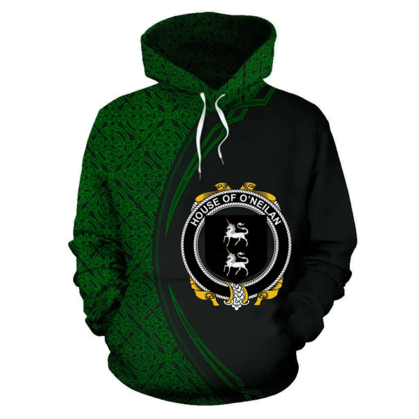 Ireland Hoodie - House of O'NEILAN Irish Family Crest Hoodie - Celtic Circle Style - Image 2