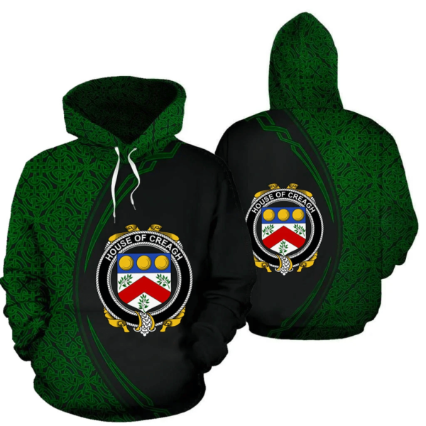 Ireland Hoodie - House of CREAGH Irish Family Crest Hoodie - Celtic Circle Style