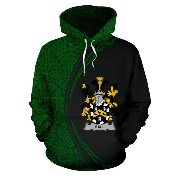 Ireland Hoodie - Ball Irish Family Crest Hoodie - Celtic Circle Style - Image 2