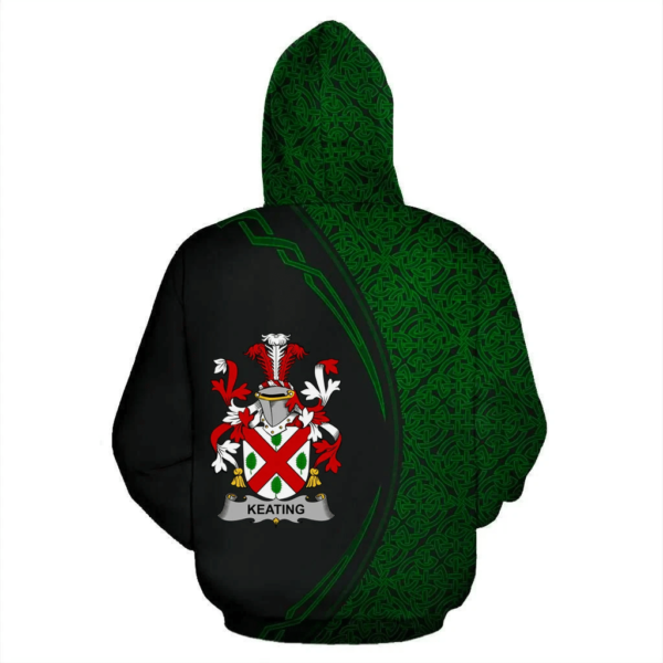 Ireland Hoodie - Keating or O'Keaty Irish Family Crest Hoodie - Celtic Circle Style - Image 3