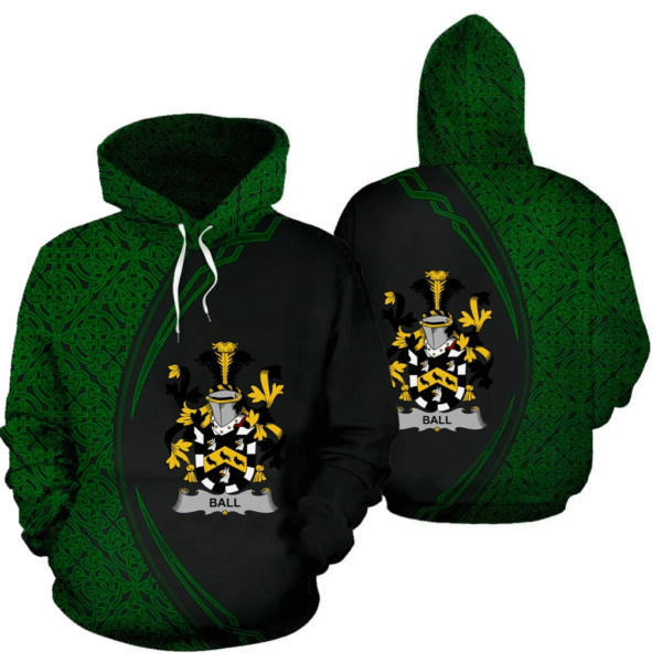 Ireland Hoodie - Ball Irish Family Crest Hoodie - Celtic Circle Style