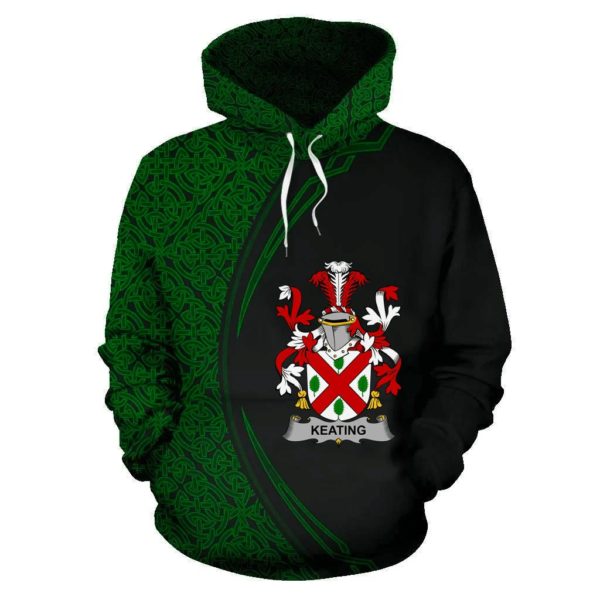 Ireland Hoodie - Keating or O'Keaty Irish Family Crest Hoodie - Celtic Circle Style - Image 2