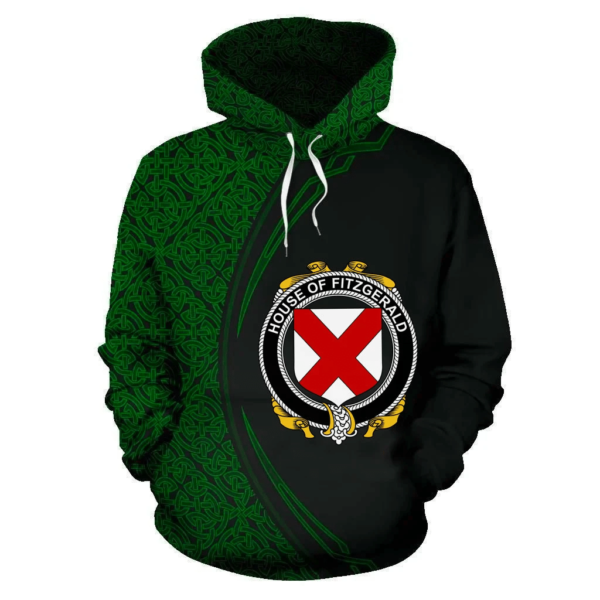 Ireland Hoodie - House of FITZGERALD Irish Family Crest Hoodie - Celtic Circle Style - Image 2