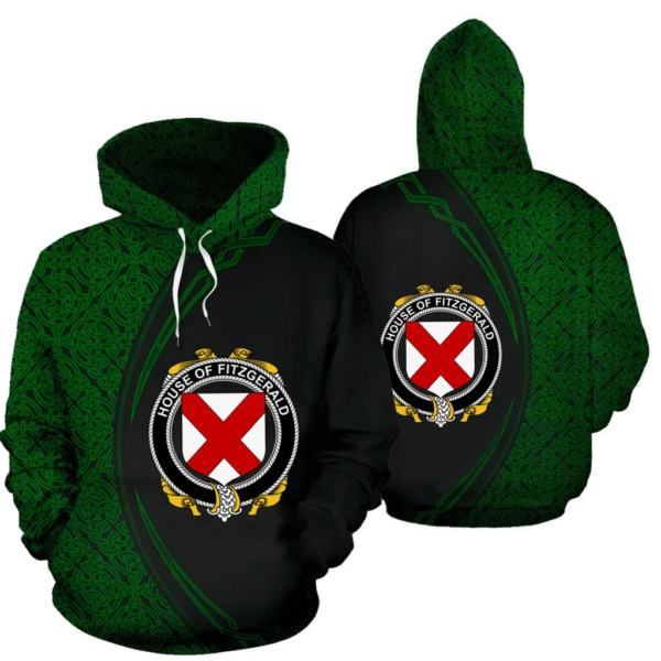 Ireland Hoodie - House of FITZGERALD Irish Family Crest Hoodie - Celtic Circle Style