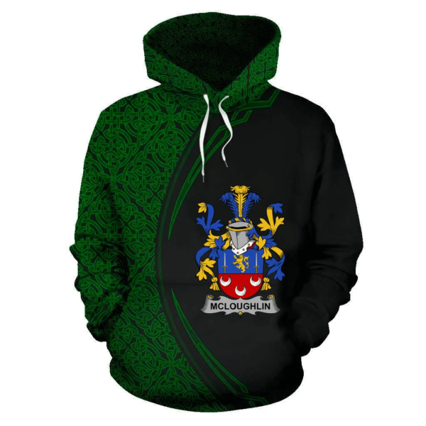 Ireland Hoodie - McLoughlin or Loughlin Irish Family Crest Hoodie - Celtic Circle Style - Image 2