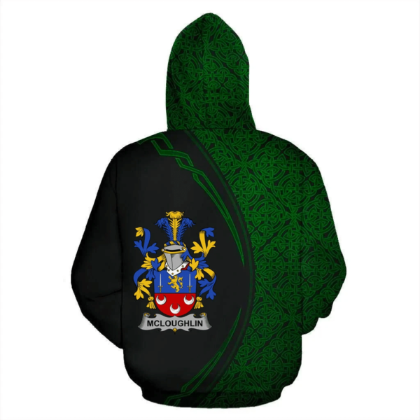 Ireland Hoodie - McLoughlin or Loughlin Irish Family Crest Hoodie - Celtic Circle Style - Image 3