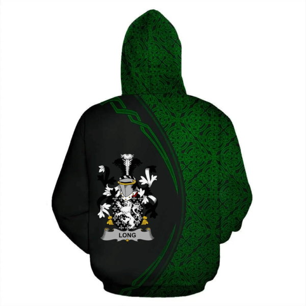 Ireland Hoodie - Long or Longe Irish Family Crest Hoodie - Celtic Circle Style - Image 3