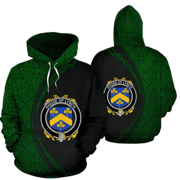 Ireland Hoodie - House of LYNCH Irish Family Crest Hoodie - Celtic Circle Style