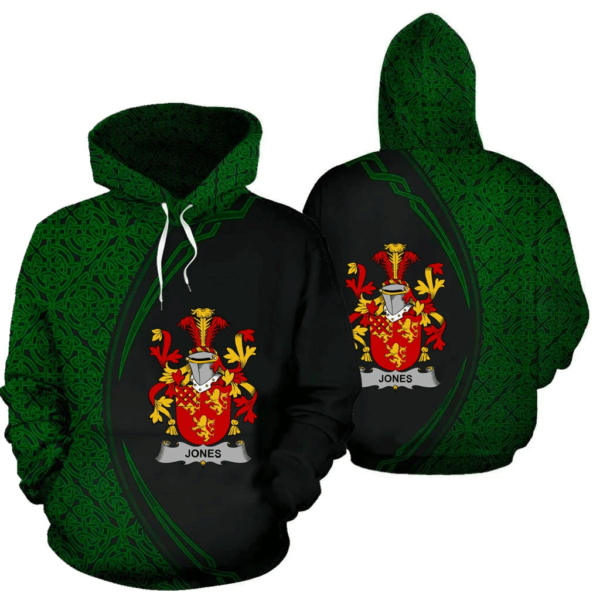 Ireland Hoodie - Jones Irish Family Crest Hoodie - Celtic Circle Style