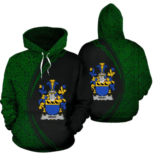 Ireland Hoodie - Wray Irish Family Crest Hoodie - Celtic Circle Style