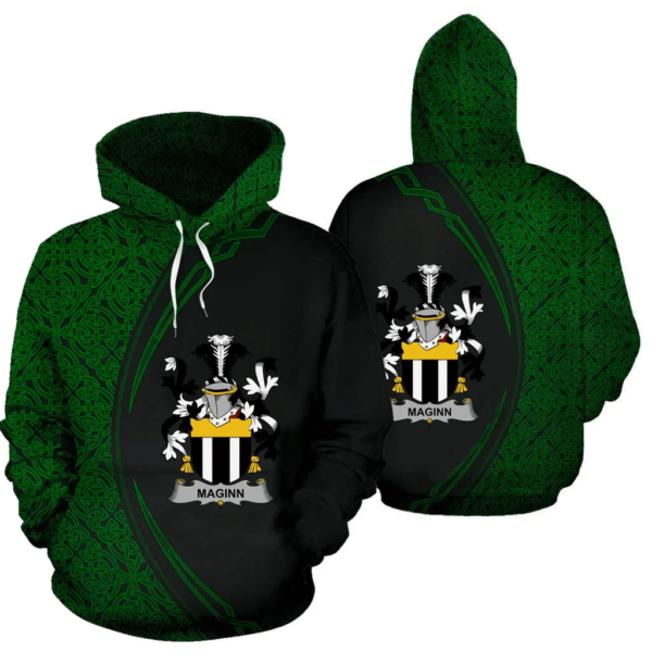 Ireland Hoodie - Maginn or Ginn Irish Family Crest Hoodie - Celtic Circle Style