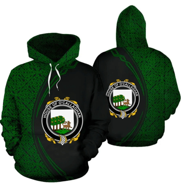 Ireland Hoodie - House of O'CALLAGHAN Irish Family Crest Hoodie - Celtic Circle Style