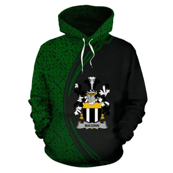 Ireland Hoodie - Maginn or Ginn Irish Family Crest Hoodie - Celtic Circle Style - Image 2