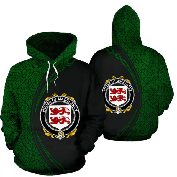 Ireland Hoodie - House of MACCLANCY Irish Family Crest Hoodie - Celtic Circle Style