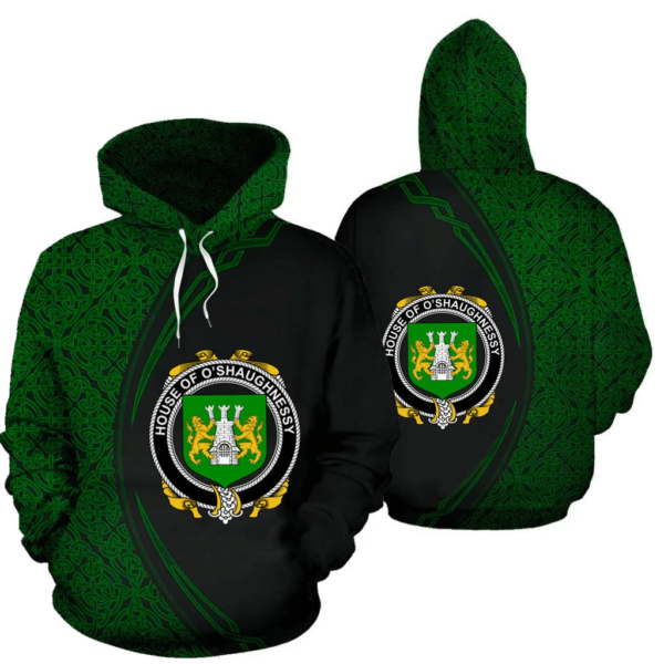 Ireland Hoodie - House of O'SHAUGNESSY Irish Family Crest Hoodie - Celtic Circle Style