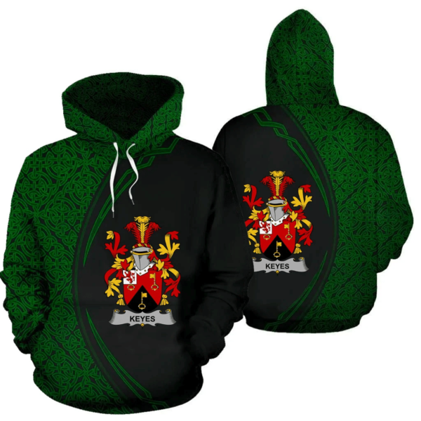 Ireland Hoodie - Keyes Irish Family Crest Hoodie - Celtic Circle Style