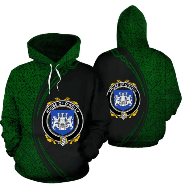 Ireland Hoodie - House of O'KELLY Irish Family Crest Hoodie - Celtic Circle Style