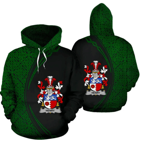 Ireland Hoodie - Henry or O'Henry Irish Family Crest Hoodie - Celtic Circle Style