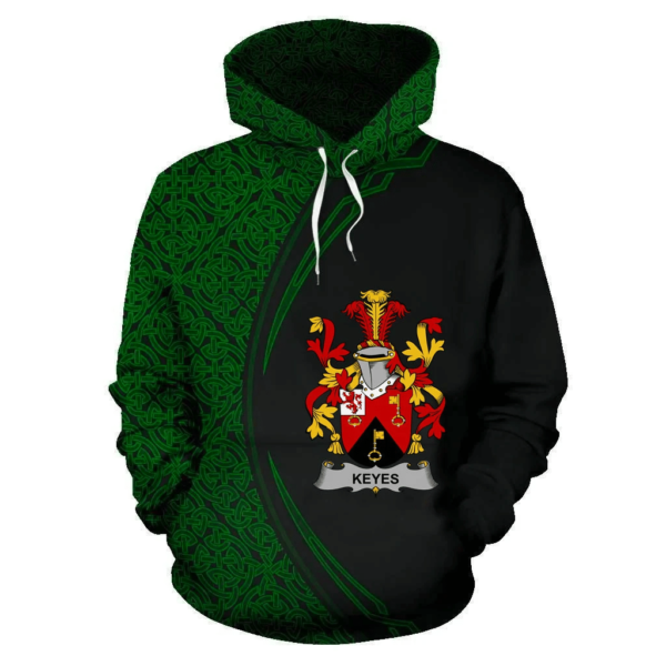 Ireland Hoodie - Keyes Irish Family Crest Hoodie - Celtic Circle Style - Image 2