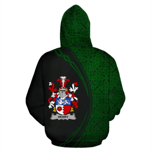 Ireland Hoodie - Henry or O'Henry Irish Family Crest Hoodie - Celtic Circle Style - Image 3