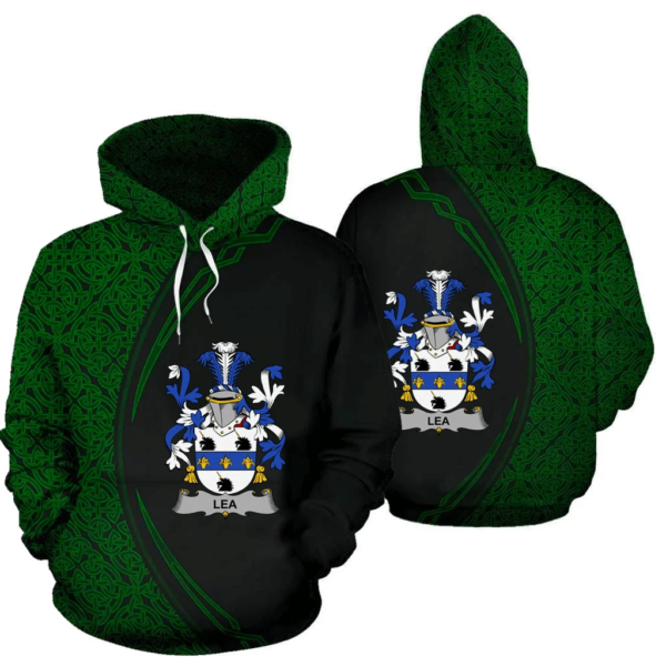 Ireland Hoodie - Lea or McLea Irish Family Crest Hoodie - Celtic Circle Style