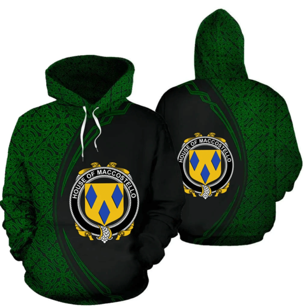 Ireland Hoodie - House of MACCOSTELLO Irish Family Crest Hoodie - Celtic Circle Style