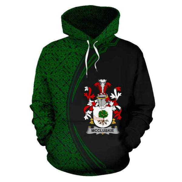 Ireland Hoodie - McCluskie or McCloskie Irish Family Crest Hoodie - Celtic Circle Style - Image 2