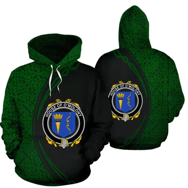 Ireland Hoodie - House of O'MOLONY Irish Family Crest Hoodie - Celtic Circle Style