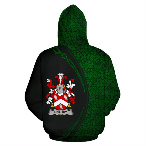 Ireland Hoodie - Herlihy or O'Herlihy Irish Family Crest Hoodie - Celtic Circle Style - Image 3