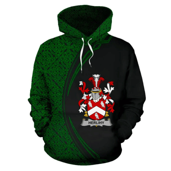 Ireland Hoodie - Herlihy or O'Herlihy Irish Family Crest Hoodie - Celtic Circle Style - Image 2