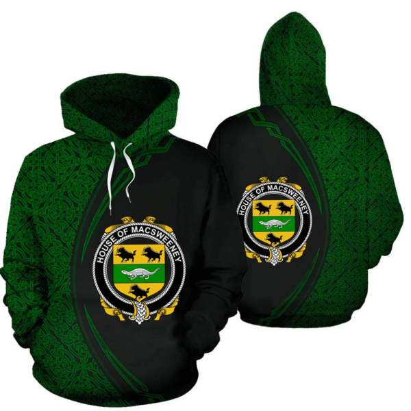 Ireland Hoodie - House of MACSWEENEY Irish Family Crest Hoodie - Celtic Circle Style