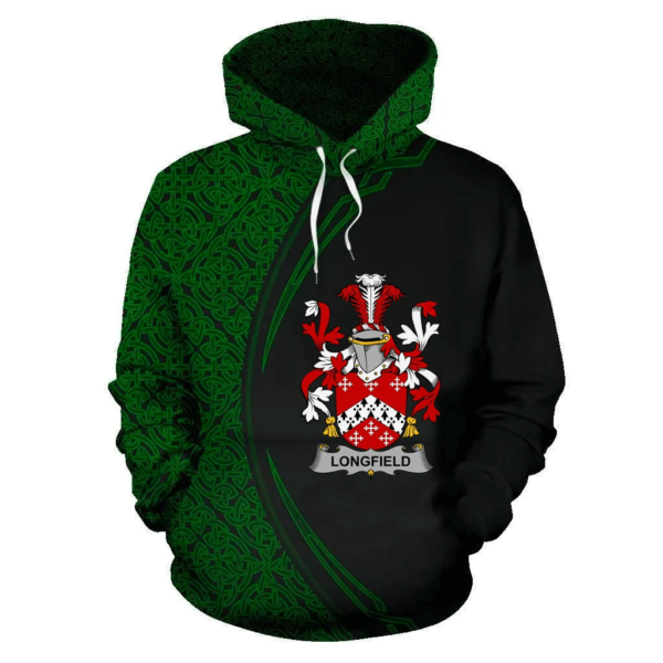 Ireland Hoodie - Longfield Irish Family Crest Hoodie - Celtic Circle Style - Image 2