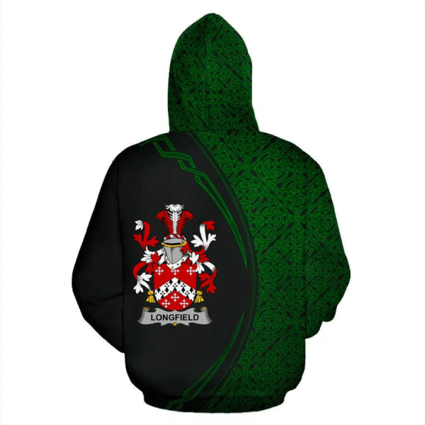 Ireland Hoodie - Longfield Irish Family Crest Hoodie - Celtic Circle Style - Image 3