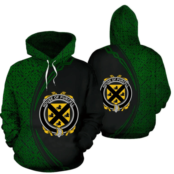 Ireland Hoodie - House of PURCELL Irish Family Crest Hoodie - Celtic Circle Style