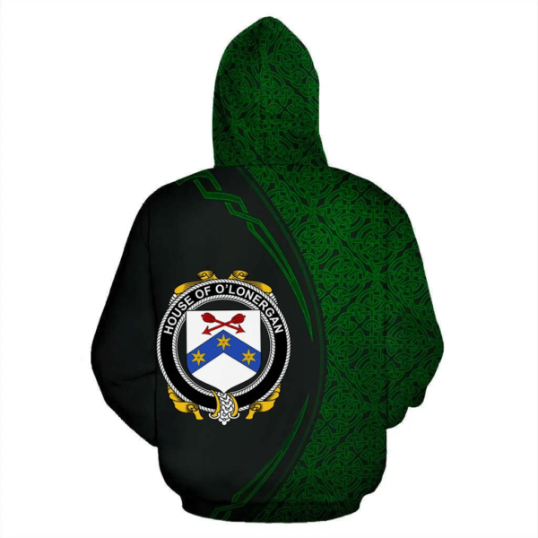 Ireland Hoodie - House of O'LONERGAN Irish Family Crest Hoodie - Celtic Circle Style - Image 3