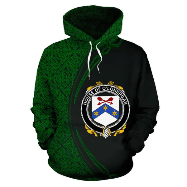 Ireland Hoodie - House of O'LONERGAN Irish Family Crest Hoodie - Celtic Circle Style - Image 2