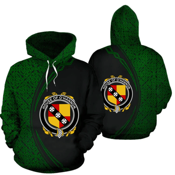 Ireland Hoodie - House of O'HANNON Irish Family Crest Hoodie - Celtic Circle Style