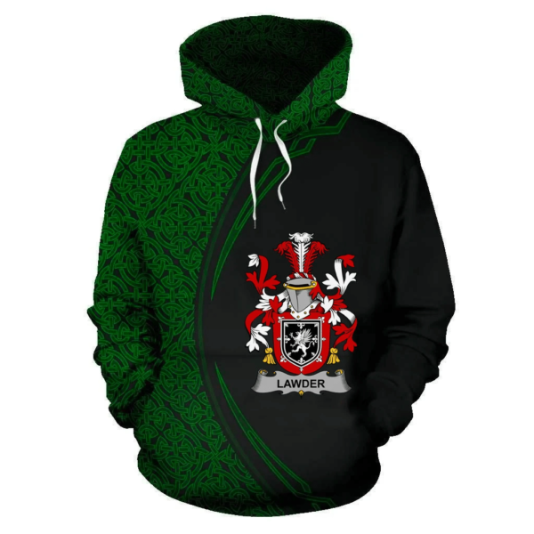 Ireland Hoodie - Lawder or Lauder Irish Family Crest Hoodie - Celtic Circle Style - Image 2