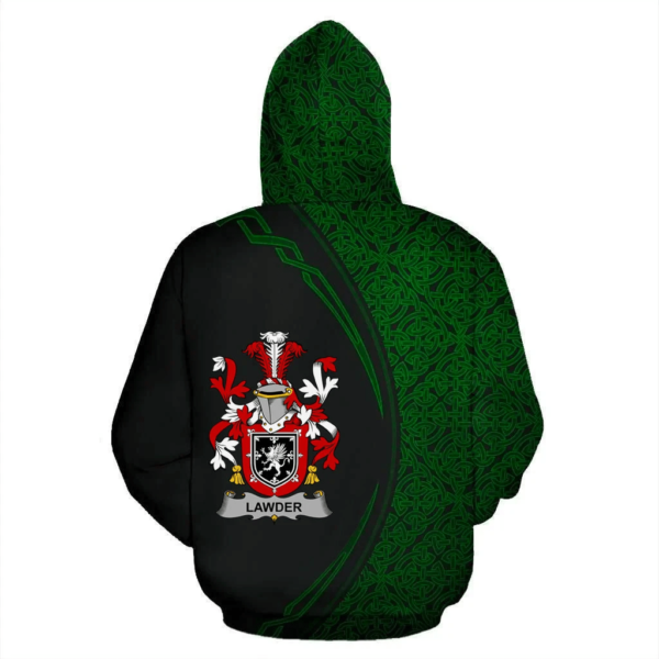 Ireland Hoodie - Lawder or Lauder Irish Family Crest Hoodie - Celtic Circle Style - Image 3