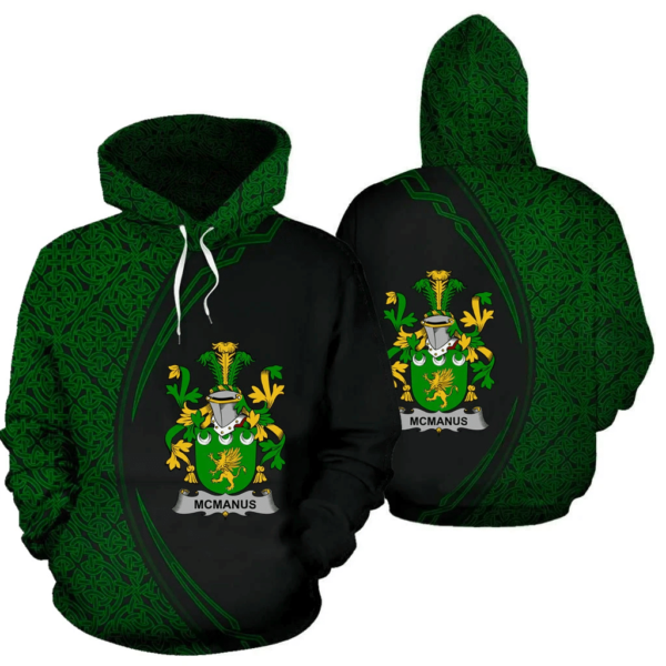 Ireland Hoodie - McManus Irish Family Crest Hoodie - Celtic Circle Style