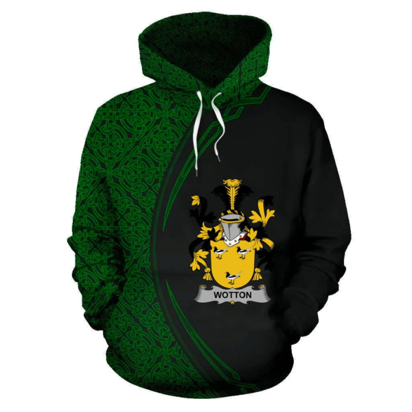 Ireland Hoodie - Wotton Irish Family Crest Hoodie - Celtic Circle Style - Image 2