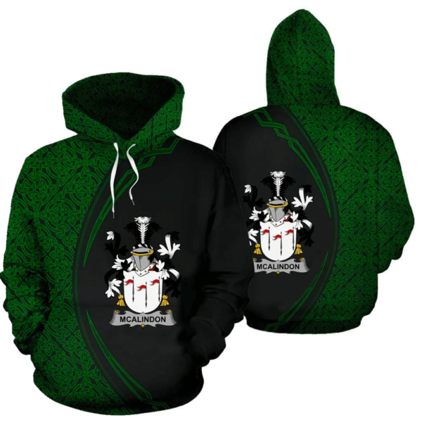 Ireland Hoodie - McAlindon or McAlindem Irish Family Crest Hoodie - Celtic Circle Style