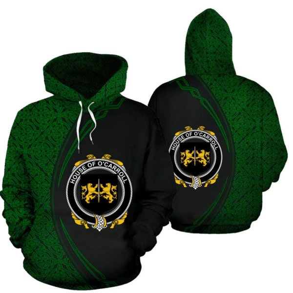 Ireland Hoodie - House of O'CARROLL Irish Family Crest Hoodie - Celtic Circle Style